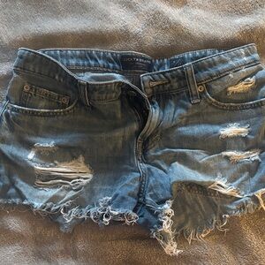 Lucky Brand Frayed Light Blue Distressed Denim Shorts